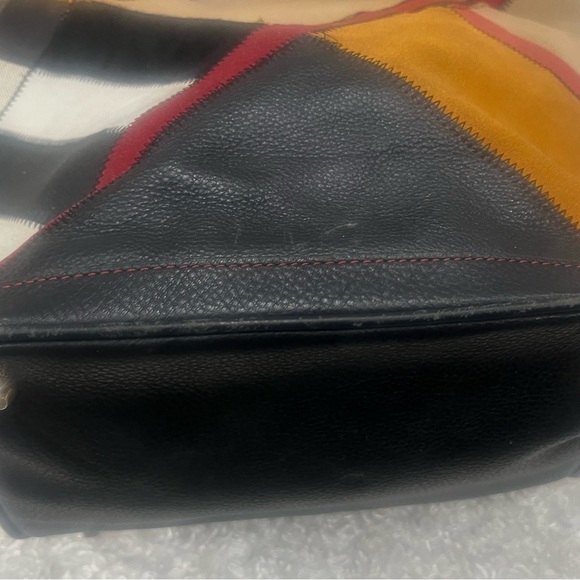 Burberry Multicolor House Canvas and Leather Patchwork Ashby Bucket Bag - Picture 9 of 16